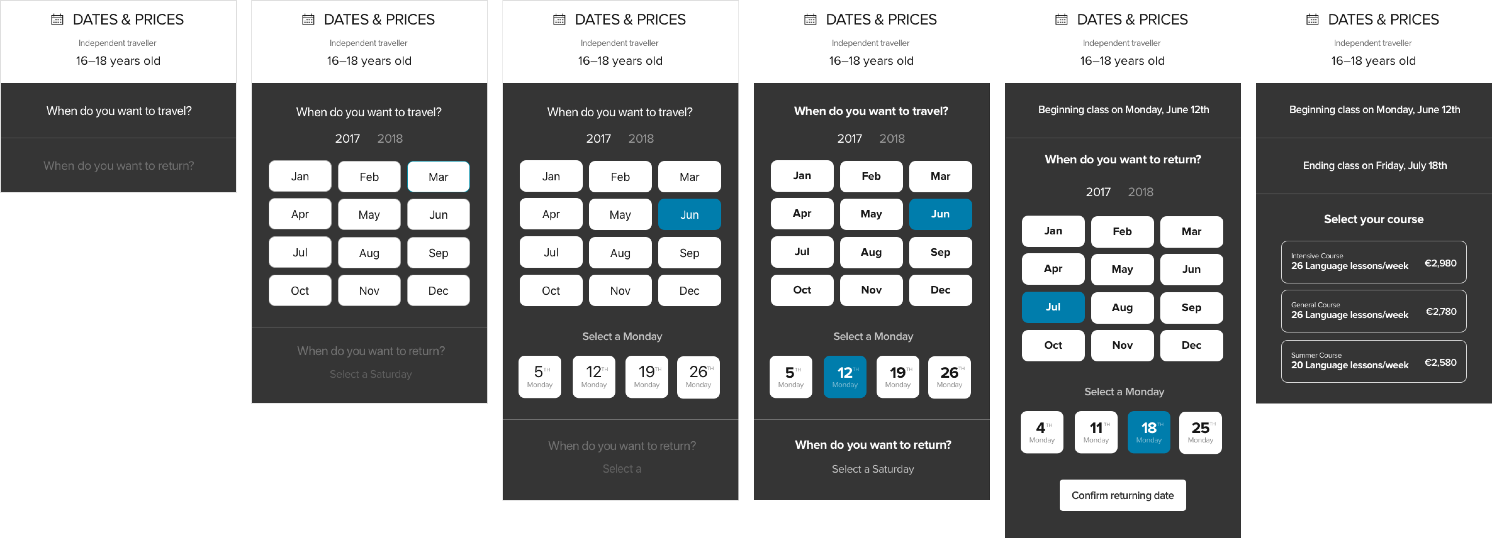 Concept 3: Button-based date selection