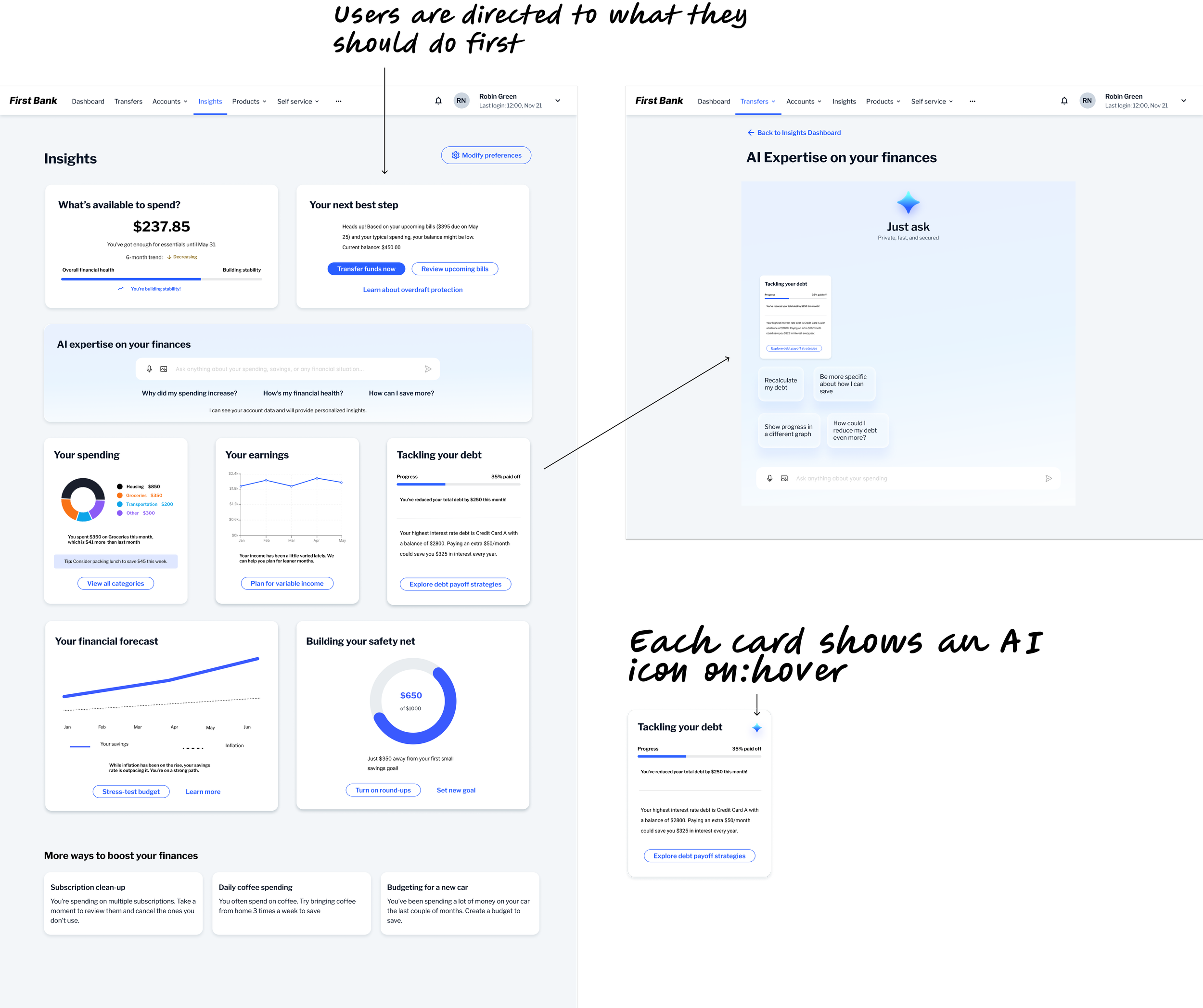 Progression of concept design iterations