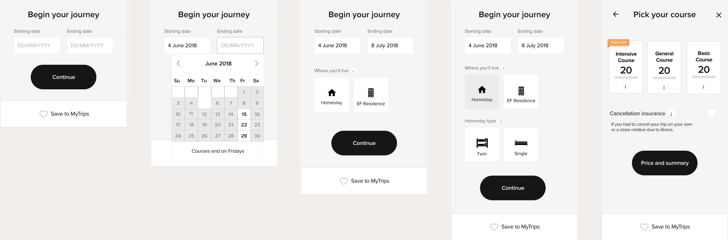 Concept 1: Calendar-first booking flow
