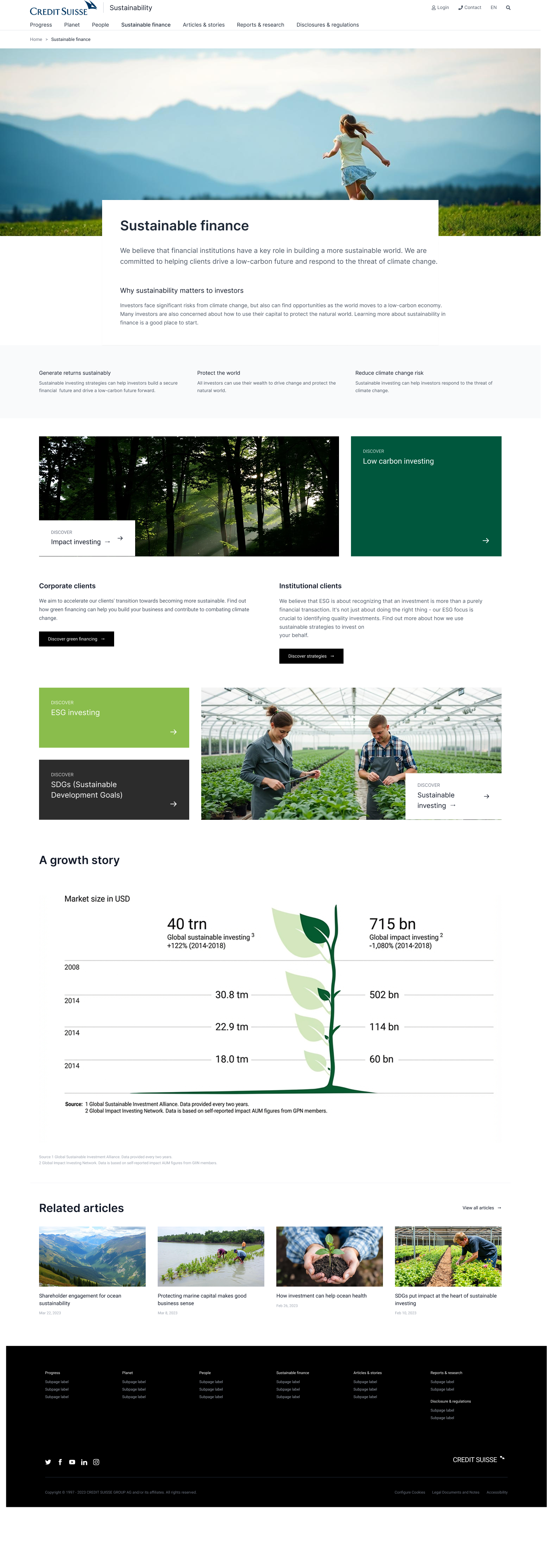 Sustainable finance page
